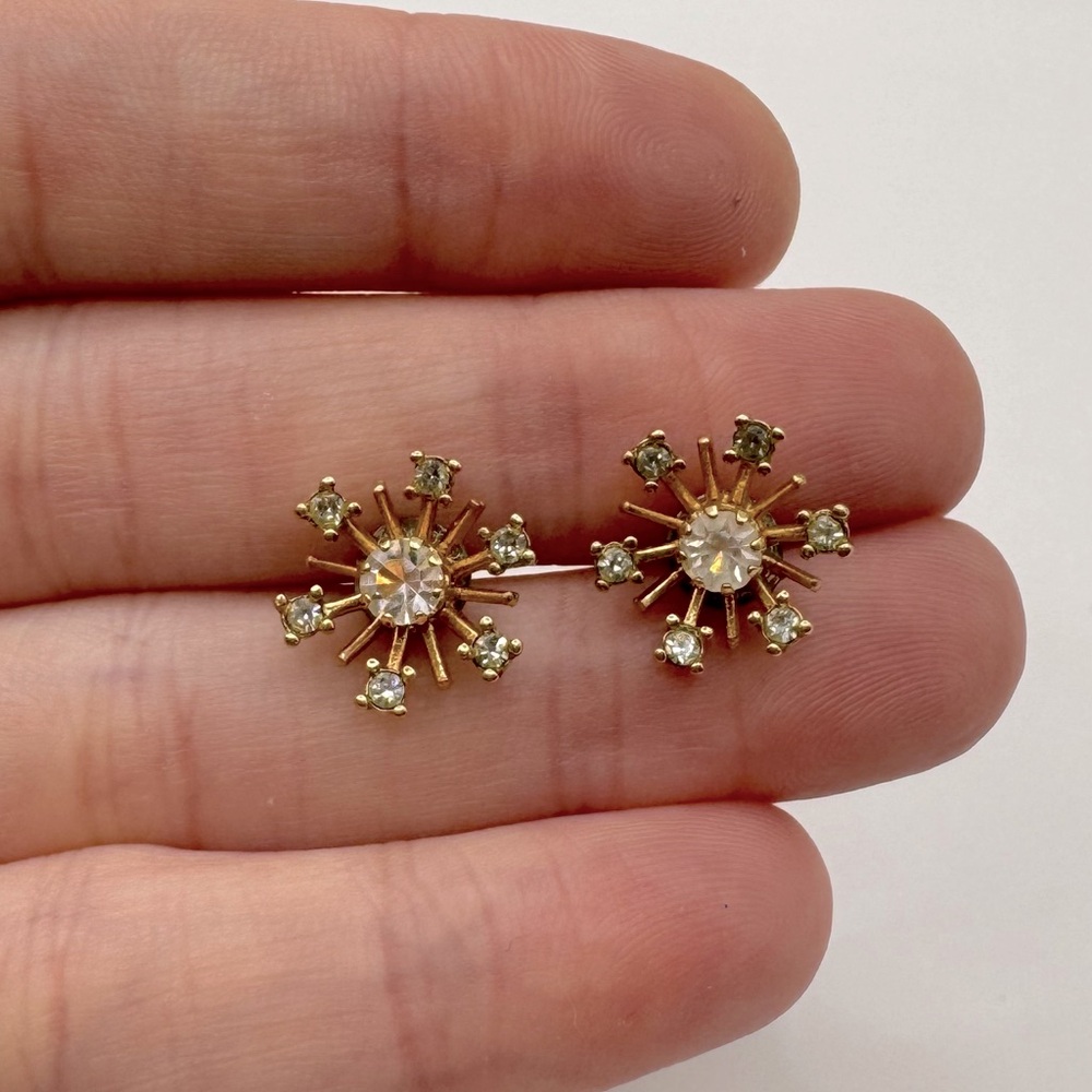AVON Vintage Crystal Starburst Earrings